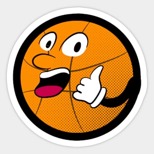 Retro Basketball Funny Cartoon Basketballer Sticker